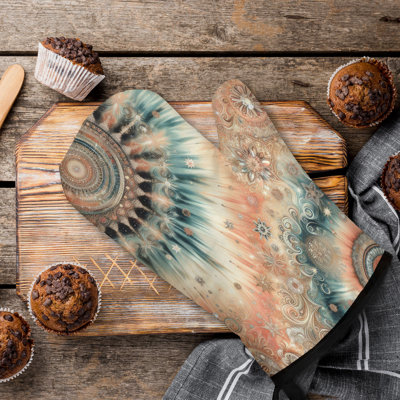 Glittery Swirl Dye Oven Mitt Cotton Twill