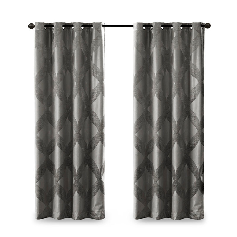 Panneau de rideau occultant en tricot jacquard Ogee (seulement 1 panneau PC)