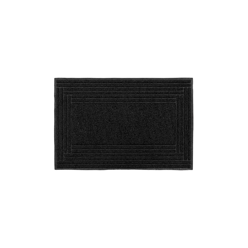 Non-Slip Geometric Doormat, Black