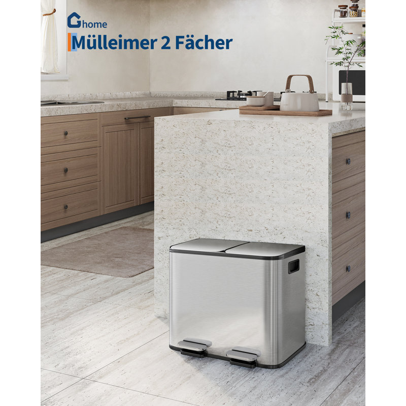 Stainless Steel Kitchen Trash Can, Stainless Steel
