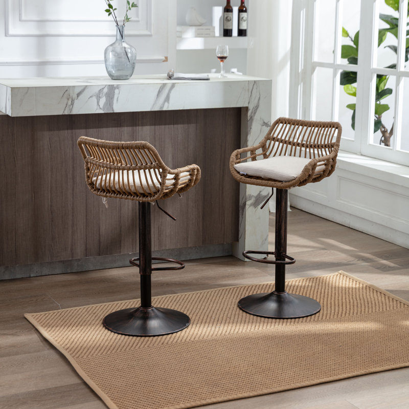Swivel Upholstered Counter Stool, White