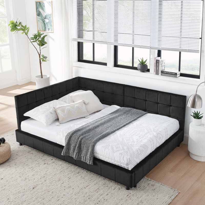 Structure de lit double pleine grandeur, Black
