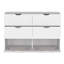 Commode H 30 po, commode 4 tiroirs avec 2 armoires inférieures, commode blanche-1808308234