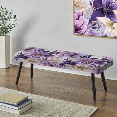 Orchid Dream - motif tropical - banc rembourré noir Tropical