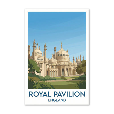 Royal Pavilion, England - Romantic Regency Travel Poster Of Brighton's Iconic Pavilion. Giclee Print On Wrapped Canvas. Wall Art, Home Decor - Iconic Buildings & Architecture, England - Wrapped Canvas Print