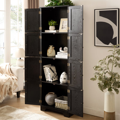 72.4" Tall Storage Cabinet Tall Storage Cabinet With 8 Doors And 4 Shelves ,Bookshelf Living Room, Kitchen, Dining Room, Office Freestanding Storage by Lark Manor