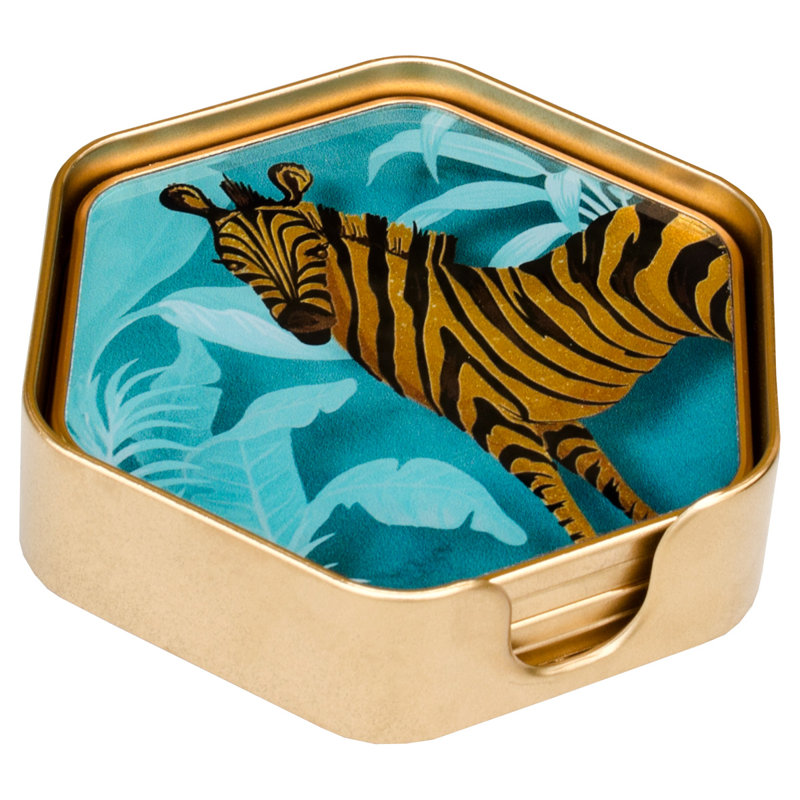 Zebra Hexagon Coasters