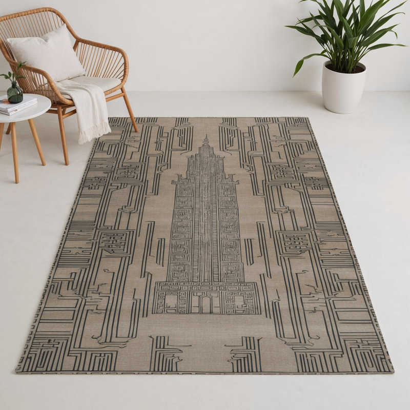 Tapis intérieur et extérieur ArtDeco, Rectangle 5 pi x 7 pi