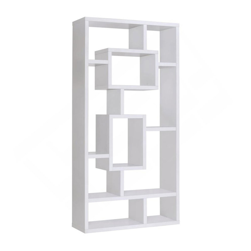 Bibliothèque rectangulaire à 10 tablettes en blanc