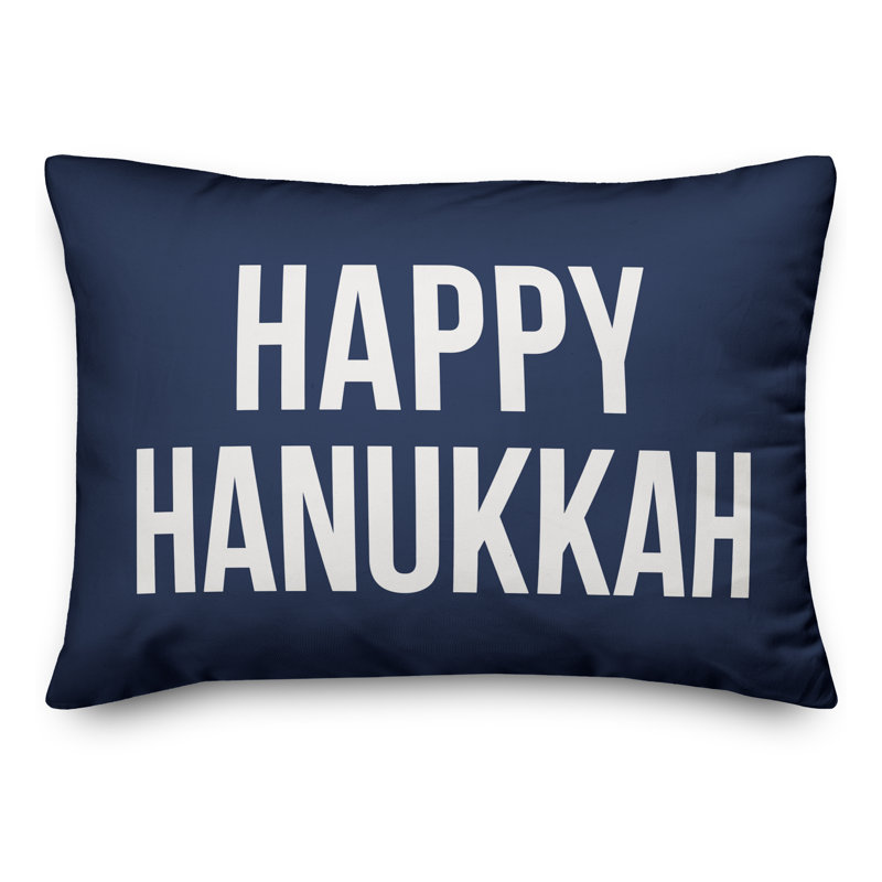  Coussin Happy Hanukkah, Bleu