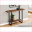 Table basse industrielle en similicuir brun avec pieds en métal noir Rangement supplémentaire-1871774354