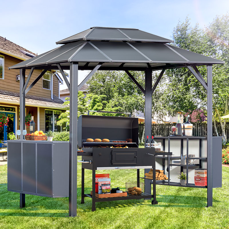 8 Ft. W X 6 Ft. D Aluminum Grill Gazebo