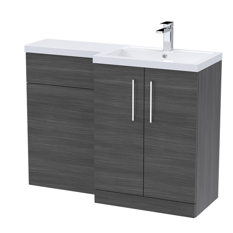 Arno Toilet & Basin Unit, Anthracite Woodgrain
