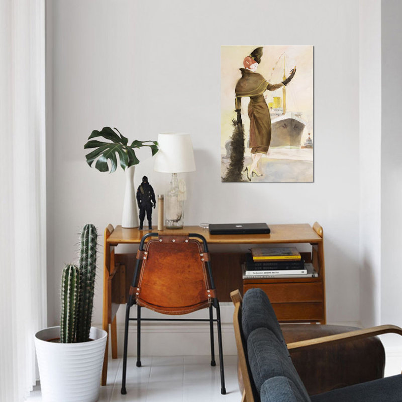 « rétro lady iii », impression sur toile, H 12 po x l 8 po x P 0,75 po, Toile tendue, Pas de tapis