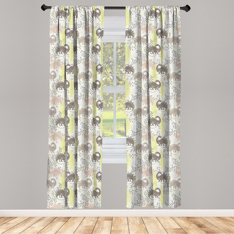 Panneaux de rideaux semi-diaphanes avec passe-tringle Dinosaur Party, 28 po x 63 po