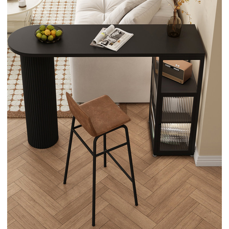 Comptoir moderne en granit minimaliste avec armoire latérale et comptoir de bar, H 41,34 po x L 45,28 po x l 15,75 po