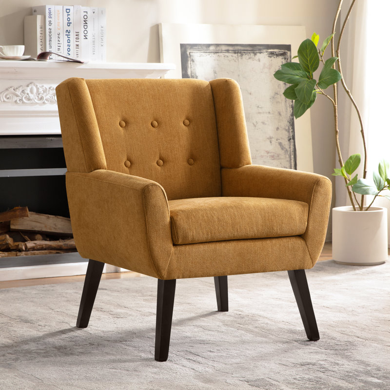 Upholstered Armchair, Yellow