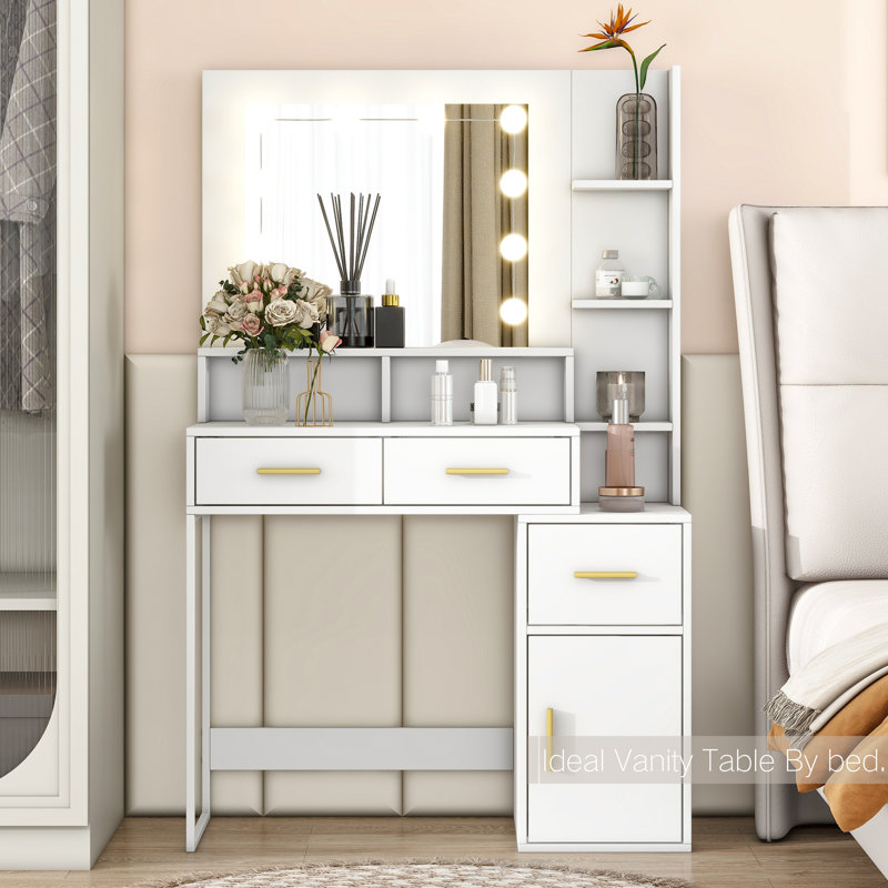Meuble-lavabo moderne avec miroir à DEL et rangement multicouches