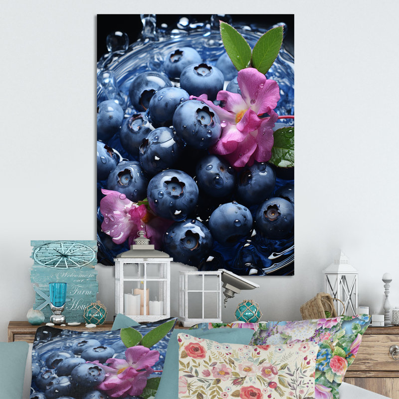 Art mural en métal mauve et bleu, H 32 po x l 24 po x P 1 po