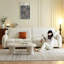 Canapé modulaire en polyester blanc crème