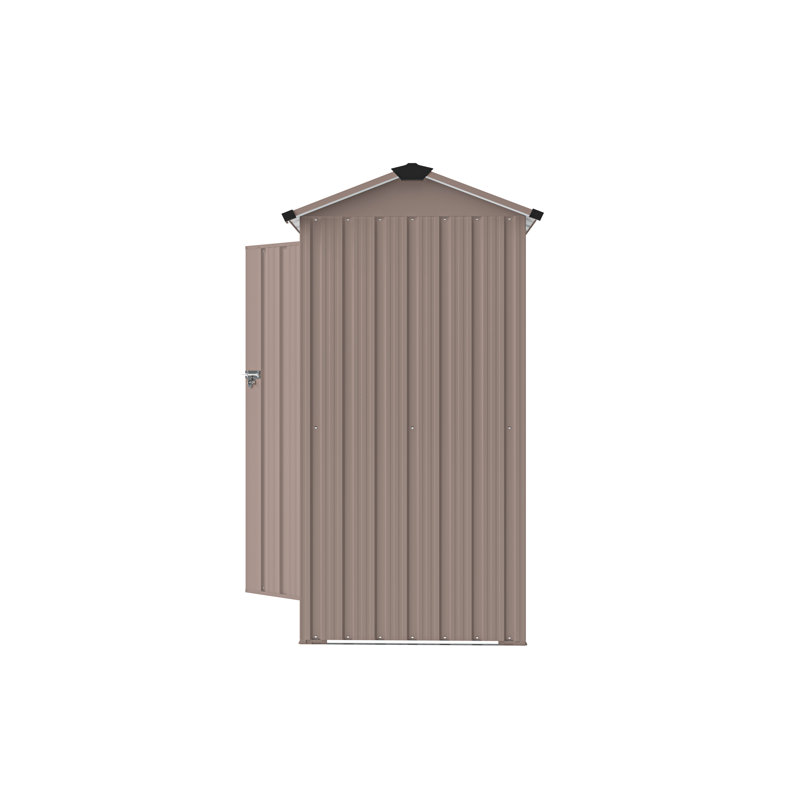 Outdoor Storage Solution: - Rust Galvanized Iron Shed, Waterproof, Lock System, Brown, 50.7Lbs Locker, Iron, With Lock, Simple Style, For Farm And Workplace,