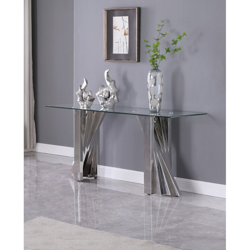 Anmie 60'' Console Table, Silver