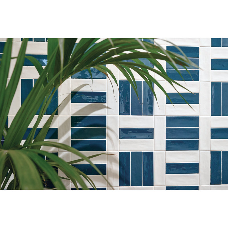 Sierra 2" x 6" Porcelain Floor and Wall Tile, Blue
