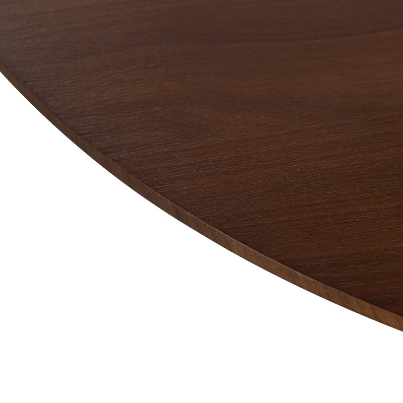 Bena 67" Oval Soild Wood Dining Table Oval Double Pedestal Kitchen Tables Seats 6, Walnut