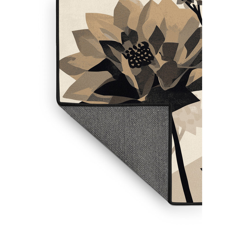 Tapis moelleux moelleux à motif géométrique d'inspiration mondiale Calvin, 6 x 9