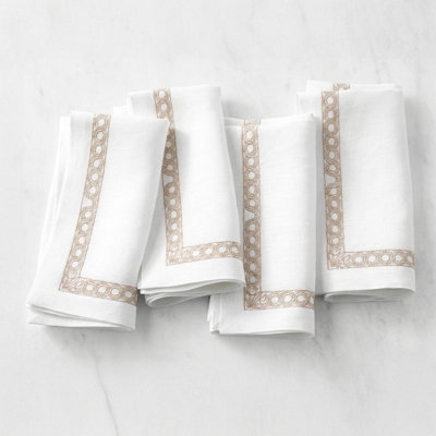Anatolia Scroll Border Embroidered Napkin