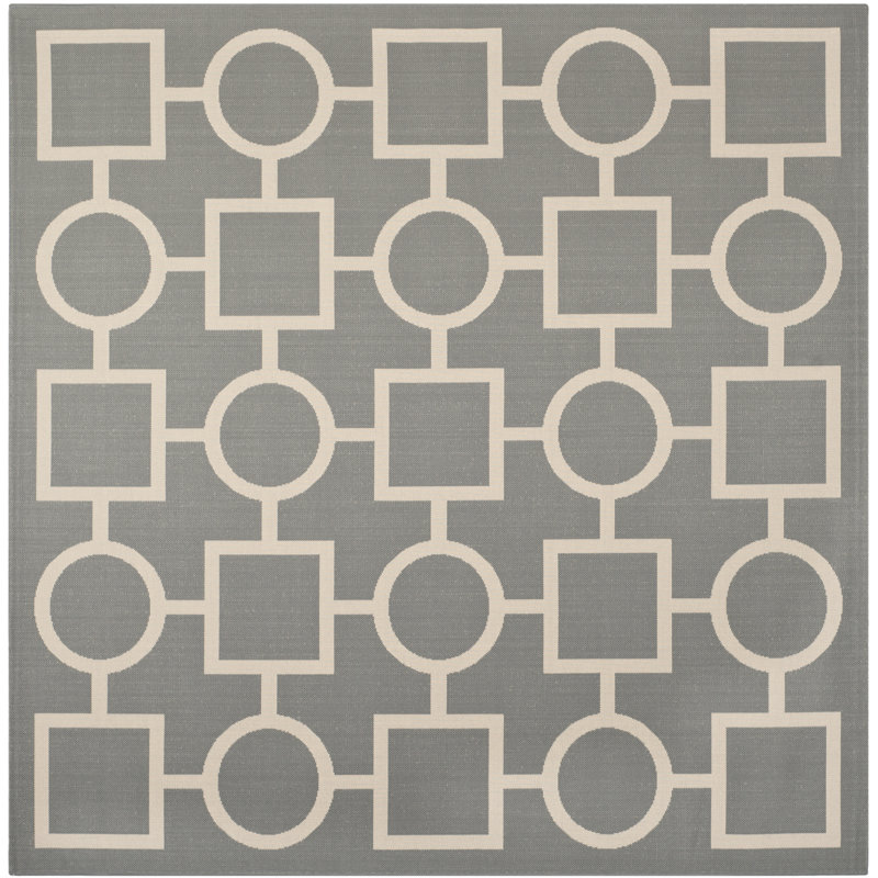 Tapis gris / beige Arneshia, Carré 7 pi 1 po