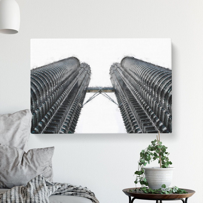Petronas Twin Towers - Wrapped Canvas Print, 35cm H x 50cm W x 3cm D