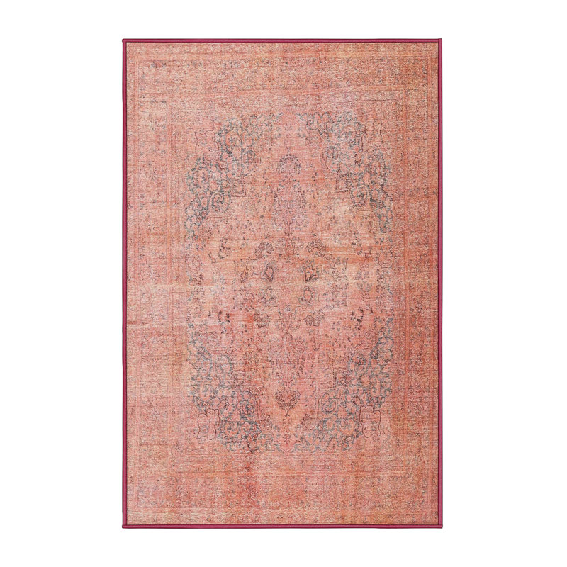 Tapis traditionnel beige/rouge Ignatius, Rectangle 5 pi x 7 pi
