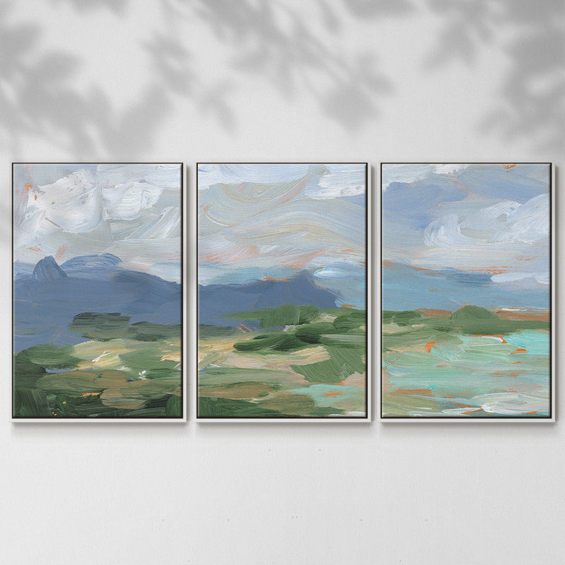 Painter's Composition Study I - 3 pièces, reproduction sur toile, H 24 po x l 48 po, Blanc