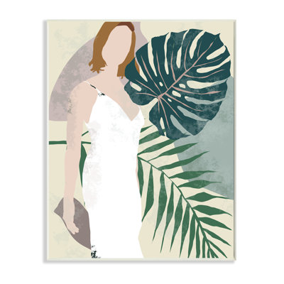 Femme avec palmiers tropicaux par Melissa Wang - Impression sur toile