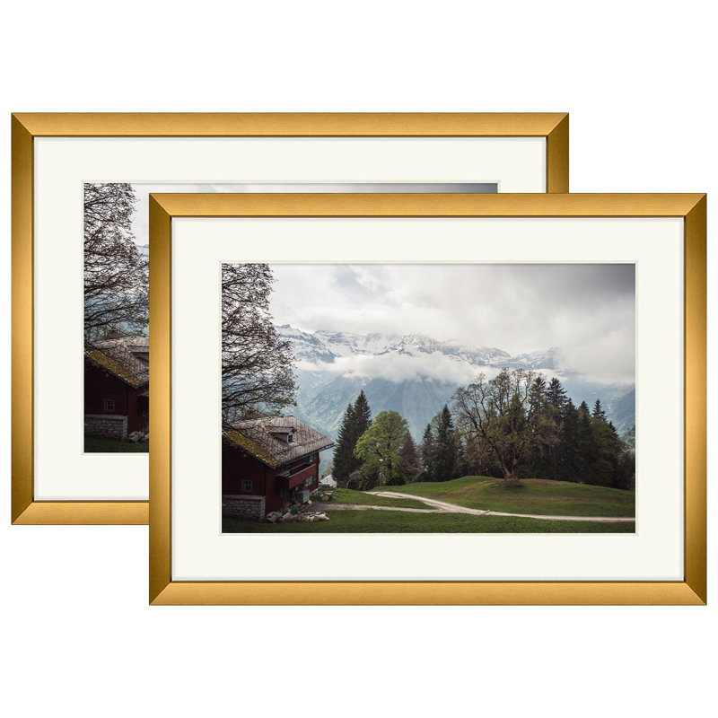 Drennon Metal Picture Frame with Mat, Bronze, 5" x 7" Matted to 4" x 6"