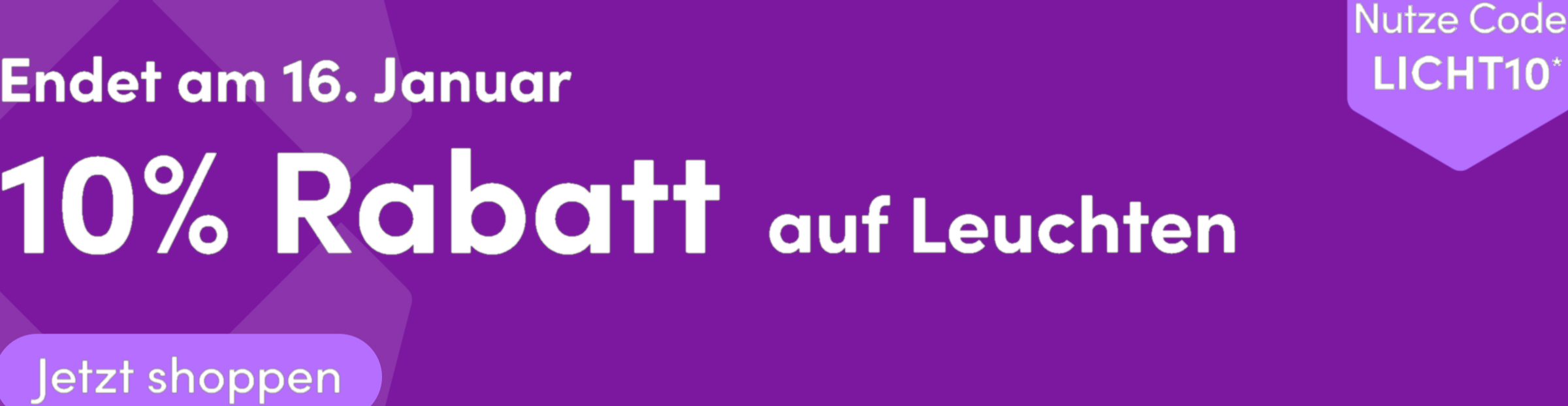 10% rabatt auf Leuchten