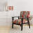 Delicate Neutrals Tropical Pattern - Upholstered Coastal Arm Chair, Tropical Leaves Accent Chair