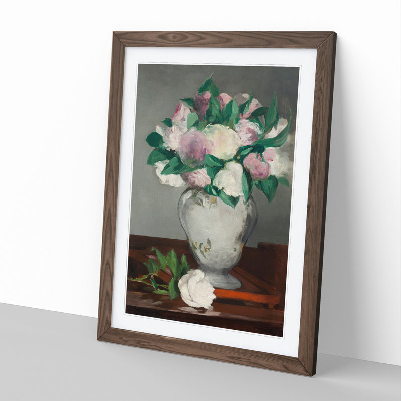 Peonies by Edouard Manet - Framed Print, Walnut Framed, 48cm H x 36cm W x 2cm D