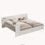 Ensemble de 2 cadres de lit plateforme simple avec bureau de rangement réglable, tablette flexible, lit de rangement pour chambre d'enfant, blanc-133657842