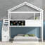Lit superposé House avec escalier et rangement-751727122