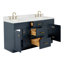 Meuble-lavabo double autoportant 66 po avec plateau en quartz Hamlet-94003730