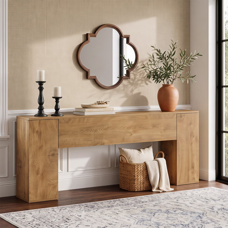 Console très longue 78,7 po avec 2 armoires cachées, table d'entrée pour le salon et le couloir