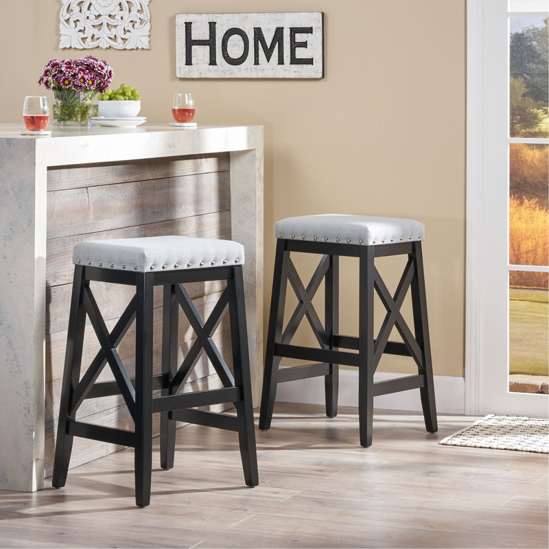 SADDLE BARSTOOL, Light Gray