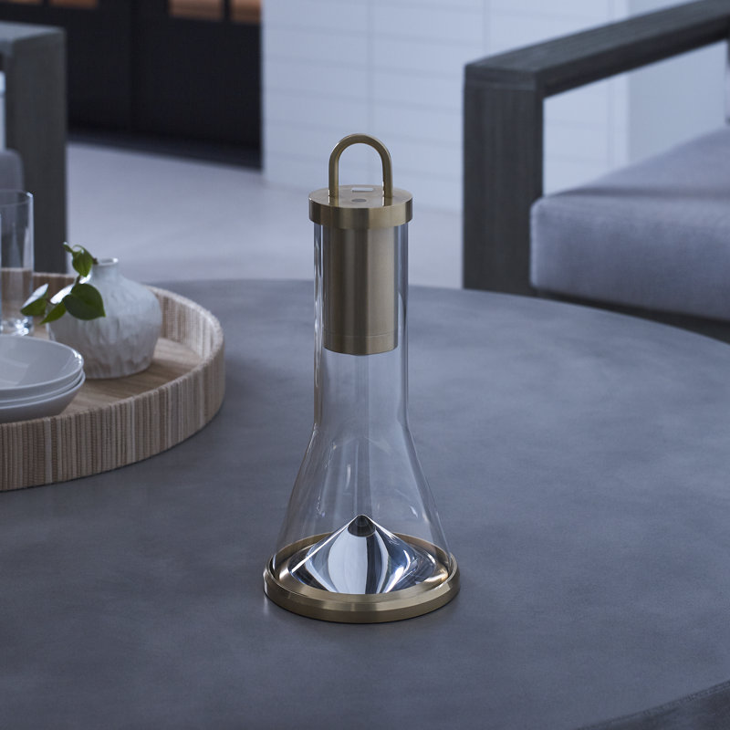 Kandella Accent Rechargeable Table Lamp, Natural Brass