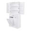 Armoire de rangement flexible pour salle de bain avec portes et tiroirs, 3 tablettes réglables, panier à linge inclinable-1952762257