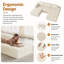 Modular Corduroy Boneless Sofa With 2 Ottomans, No Assembly Required, With High Rebound Sponge-132209312-132209314