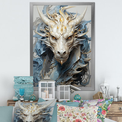 «Epic Blue and Gray Dragon Odyssey III», reproduction sur toile