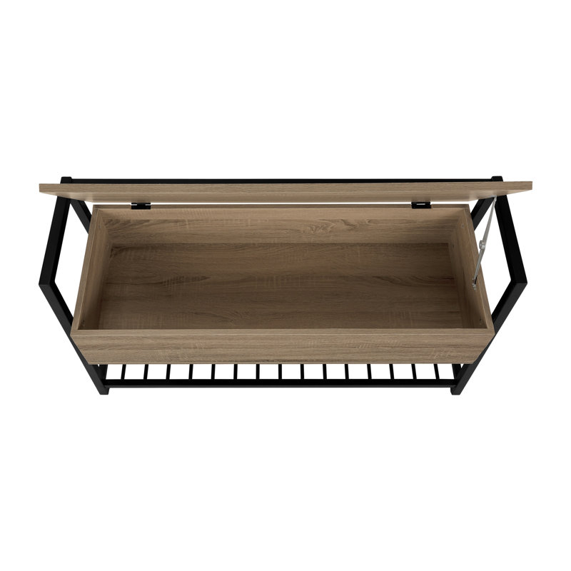 Banc de rangement de 42 pouces pour hall d'entrée rectangulaire avec couvercle rabattable et range-chaussures