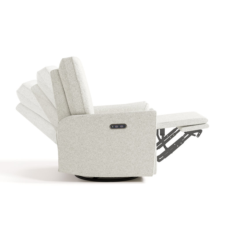 Santorini Deluxe Power Recliner Swivel Glider, Ivory Boucle